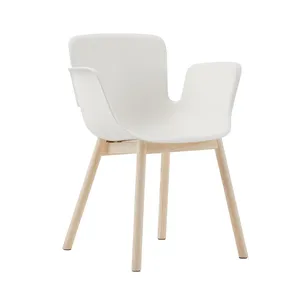 आधुनिक नया डिजाइन सबसे अच्छा मूल्य ppellini प्लास्टिक लकड़ी की पैरों की फर्म और स्थिर घर फर्नीचर लिविंग रूम चेयर