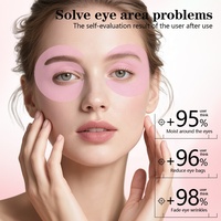 Patchs pour les yeux en collagène PDRN aux algues marines bio et aux herbes roses, en forme de C, anti-rides, anti-cernes, éclaircissants, raffermissants, véganes, OEM