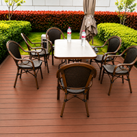 Planches de terrasse en bois-plastique WPC de première génération, imperméables, antidérapantes, à grain droit, pour piscine, terrasse extérieure