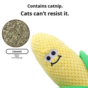 Jouet à mâcher pour chien en peluche en forme de tige de maïs épluchée, mignon et couineur, jouet à mâcher pour chat à la menthe pour le nettoyage des dents, jouet pour animaux de compagnie résistant aux morsures pour l'auto-entretenissement - Product Image 3