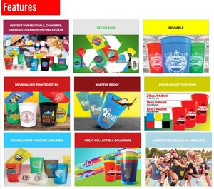 Gobelets de stade 16oz personnalisés, gobelets de fête, gobelets en plastique personnalisés, cadeaux de mariage, cadeaux pour mariage à destination, cadeaux d'invités sur le thème des États - Product Image 6