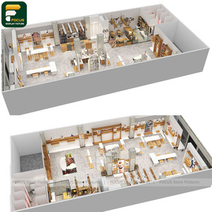 Luxury Apparel Shop <b>Display</b> <b>Cabinet</b> Fashion Rack <b>Wall</b> Shelf Cashier Counter Mirror Boutique Wardrobe Fixture - Product Image 5