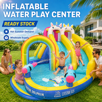 Piscine gonflable personnalisée avec double toboggan et pistolets à eau, piscine pour enfants, trampoline aquatique gonflable pour cour extérieure