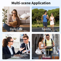 Lunettes Intelligentes Légères et Élégantes avec Caméra, Assistant IA Contextuel, Audio Open-Ear, Wi-Fi 6 pour Traduction en Temps Réel 720P