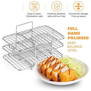 Grille pour friteuse à air Ninj Dual, en acier inoxydable 304, déshydrateur multicouche, grille à toast, accessoires pour friteuse à air - Product Image 3
