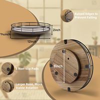 Plateau tournant Lazy Susan en bois d'acacia de 12 pouces pour armoires de cuisine, tables basses et meubles de salle de bain.