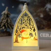 Lumière de nuit décorative de Noël à LED, lumière triangulaire en plastique de style bougie pour la décoration de scène