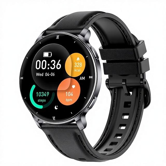 HT39 AMOLED Android Smart Watch-Unisex 1.32" Display Fitness Tracker IP68 Waterproof for Calling Blood Oxygen Monitor App