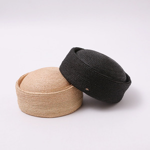 Chapeau Pillbox en Paille Raffia Haut de Gamme Style Rétro Français pour Femme, Béret Formel Réglable à Calotte Ronde - Product Image 2