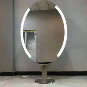 Modern Golden Fashion Salon Chair with <b>LED</b> Mirror Station Cabinet Durable Metal Package Design - Product Image 3