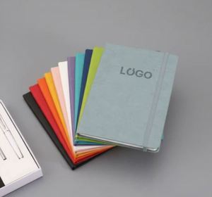A5 Elegant Organizer Hardcover Personalized Fabric Leather <b>Diary</b> Wellness Journal <b>Notebook</b> with Custom Logo Printing - Product Image 2