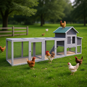 Jaula para mascotas D0100XF62M2, gallinero de madera de 122 pulgadas con caja de anidación para conejera de patio trasero - Product Image 2