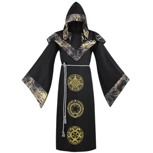 Halloween hombres Medieval Dark Mystic Sorcerer bata con capucha <span class=keywords><strong>disfraz</strong></span> 2017 - Product Image 3