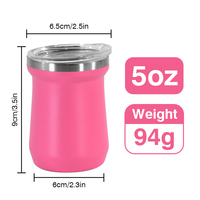 Lot de tasses en acier inoxydable de qualité supérieure à double paroi 5oz, tasse à thé en forme de gourde biologique, tasse à Yerba Maté de pharmacie, Bombilla traditionnelle