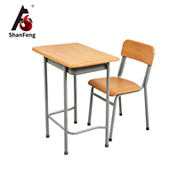 Ensemble bureau et chaise individuels modernes et durables pour étudiants, avec plateau en mélaminé de 1,8 cm, idéal pour salles de formation et salles de classe universitaires