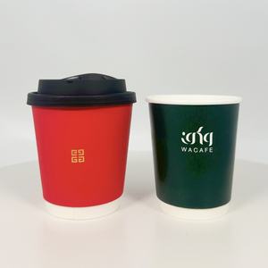 Vaso de Papel Desechable Personalizado de Pared Simple o Doble para Café, 8oz 12oz, con Tapas para Envasado Ecológico de Bebidas - Product Image 6