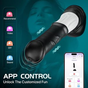 <span class=keywords><strong>Dildo</strong></span> <span class=keywords><strong>anale</strong></span> vibrante in silicone morbido a forma di cavallo/drago, con 7 modalità di vibrazione e 7 modalità di spinta, controllo remoto/APP, 30 cm, per adulti. - Product Image 4