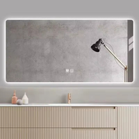 Miroir intelligent de salle de bain FULLSUMMER avec affichage de l'heure, éclairage mural, miroir de maquillage LED