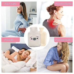 <span class=keywords><strong>Bouillotte</strong></span> durable en peluche blanche motif ours avec housse douce et masque pour les yeux – Ensemble pour la maison - Product Image 4