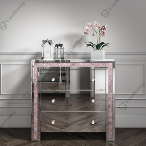 Royal Design Mirrored Tall <strong>Chest</strong> with <strong>5</strong> <strong>Drawers</strong> - Product Image 4