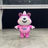Costume gonflable publicitaire en peluche de 2M rose, modèle souris/rat/rongeur/hamster/cobaye/gerbeur, type mascotte animale