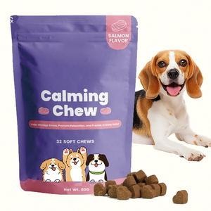 Masticables Orgánicos Avanzados para Calmar a los Perros, Sabor a Salmón Salvaje, Ayuda con la Ansiedad por Separación, Calma los Nervios, Bienestar Diario, Frasco de 80g - Product Image 1
