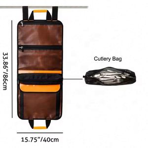Échantillon Gratuit : Sac de Rangement Suspendu en Toile pour Couverts de Camping, Pique-nique et Barbecue – Pochette Roulante pour Couverts, Sac de Rangement pour Couverts Plats - Product Image 4