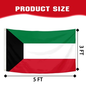 Bandera Nacional de Kuwait Disponible en Stock, Impresión Digital al por Mayor, 90x150cm, Bandera Personalizada del Estado de Kuwait, Bandera Kuwaití de Poliéster 100D - Product Image 2