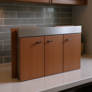 Mueble de Cocina Plegable de 3 Puertas, 120x50 cm, con Encimera de Acero Inoxidable y Madera de Teca - Product Image 3