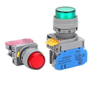Interruptor de botón LED de alta resistencia con bloqueo y reinicio automático LAY6H-10D 22mm Rojo Verde para arranque puntual 10A 250V LAY6H- - Product Image 2