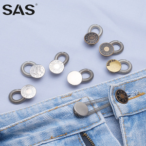 SAS en stock, extenseur <span class=keywords><strong>de</strong></span> taille rétractable en laiton à taille réglable pour pantalons et jeans, avec bouton - Product Image 2
