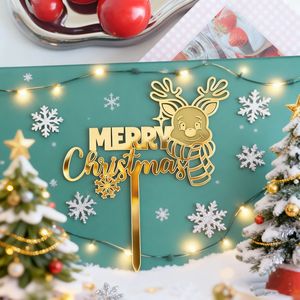 ท็อปเปอร์เค้กคริสต์มาสอะคริลิคหนา 1.3 มม. ลายฮันนี่แอนด์สวีทเนส ของตกแต่งวันคริสต์มาสสำหรับงานปาร์ตี้วันหยุด - Product Image 2