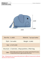 Porte-monnaie japonais en cuir véritable, mini sac à monnaie créatif en forme d'éléphant, sac mignon pour femmes