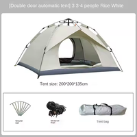 Tente automatique PINJIANOutdoor 3-4 personnes, double 2 personnes, protection solaire et anti-insectes, petite maison intérieure, tente pour adultes et enfants