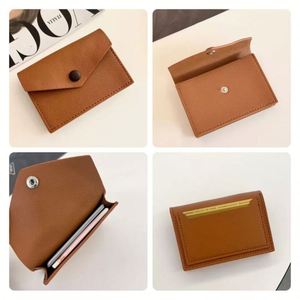 Porte-cartes en cuir véritable de style enveloppe, étui à cartes de visite fin avec fermeture à bouton, mini portefeuille pour cartes de crédit pour femmes et hommes - Product Image 2