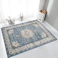 Tapis de sol intérieur antidérapant lavable en machine, style tapis turc vintage multicolore de luxe pour salon et buanderie