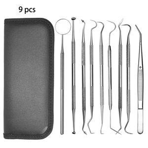 9 Pack Stainless Steel Dental Hygiene Kit Dental Picks <strong>Teeth</strong> <strong>Cleaning</strong> <strong>Tools</strong> - Product Image 1