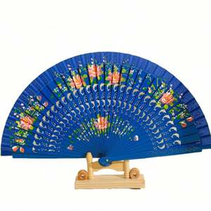 Éventail pliant en bois personnalisé avec logo imprimé, artisanat traditionnel chinois en bambou, thème musical pour décorations de mariage - Product Image 1
