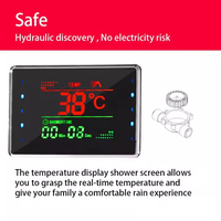 Ensemble de colonne de douche murale multi-vitesses en acier inoxydable noir avec cascade, jet mural et panneau de douche LED