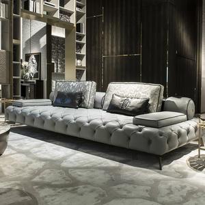 Итальянский диван в стиле лайт-люкс на молнии, высококачественный прямой диван для бара, караоке, ночного клуба, частного клуба, кабинки, сиденья для зоны отдыха - Product Image 1