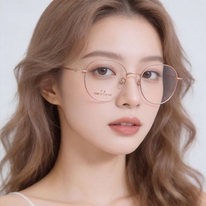 Monture de <span class=keywords><strong>lunettes</strong></span> de vue vintage rétro pour <span class=keywords><strong>femme</strong></span>, petite taille, monture fine en fil doré, verres simples, monture complète Danyang, modèle 0839F - Product Image 1