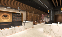 Conception de décoration intérieure et extérieure de salon de thé au lait moderne, conception personnalisée de comptoir de bar de salon de thé