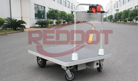 Chariot de plate-forme de Hnad de batterie de puissance de quatre roues chariot à plate-forme électrique de 400kg avec la poignée