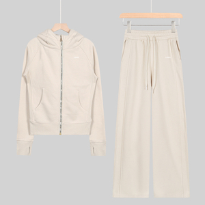 春秋の女性用ワークアウトトラックスーツ、スリムジャケットトップ、フレアパンツ、<span class=keywords><strong>2</strong></span>ピースセット、スリムナイロンツーピースジョガーセット、ルルス女性用セット - Product Image 6