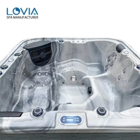 Spa Whirlpool LOVIA, fabrication directe, moderne, en acrylique, pour l'extérieur, 5 personnes, bain à remous avec jets d'air, massage profond, pour jardin