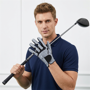 SAAR INDUSTRIES Customizable Color Logo Sheepskin Men's Golf <b>Gloves</b> High Quality Anti Slip Hand <b>Grips</b> Hook Loop Closure Outdoor - Product Image 1