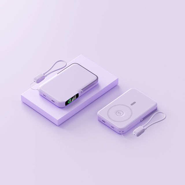 Magnetic Metal 15W/20W Wireless Power Bank 10000mAh with Built-in Foldable Stand Dual Fast Charging 22.5W and Cable