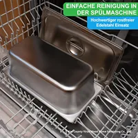 Poubelle à compost rectangulaire de style américain en bois massif pour cuisine, avec seau intérieur en acier inoxydable et couvercle anti-odeur