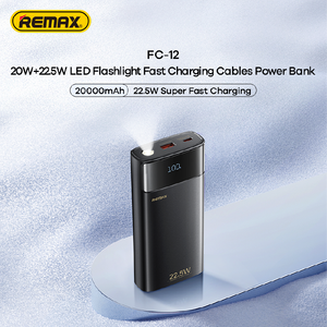 Sạc dự phòng REMAX FC-12 20+22.5 đèn LED, sạc nhanh, dung lượng 20000mAh, tích hợp cáp, nhỏ gọn, tiện lợi - Product Image 3