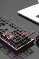 68-Key RGB dapat diisi ulang tiga Mode Keyboard Gaming untuk Bluetooth nirkabel USB Gateron/Kailh Axis struktur mekanis baru